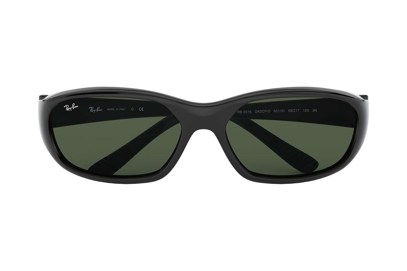 RAY BAN Daddy-O II Sunglasses with Black Frame and Green Lenses